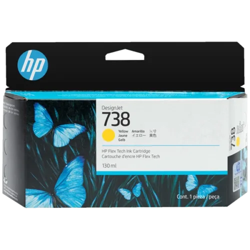 HP 738 130-ml Yellow DesignJet Ink Cartridge