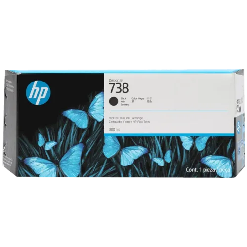 HP 738 300-ml Black DesignJet Ink Cartridge