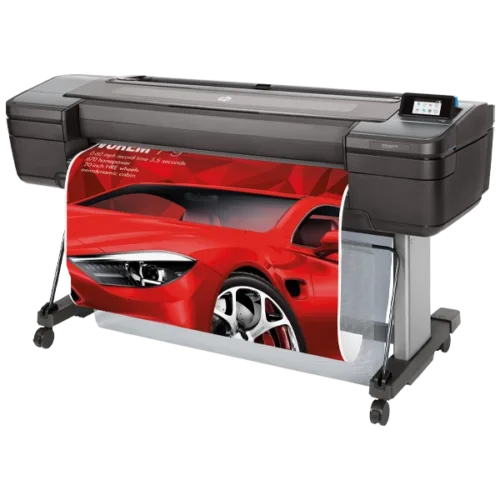 The HP DesignJet Z6 44" Printer printing a promotional poster