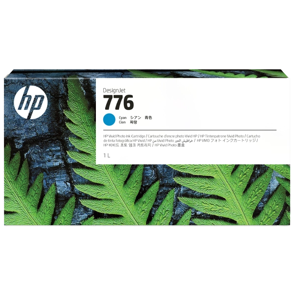 HP 776 1-liter cyan ink cartridge for 64-in poster printer