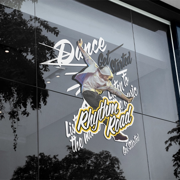 Custom window cling printed on the Roland VersaSTUDIO BN2