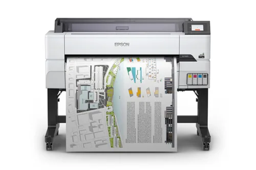 Front view of EPSON SureColor T5475 Single Roll 36-inch large format printer with sleek design