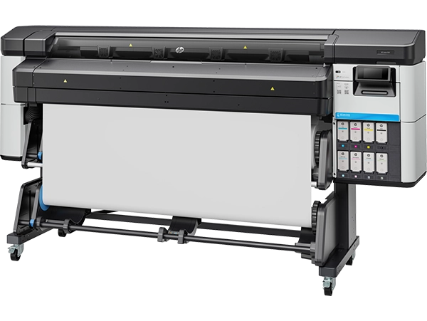 Front view of the HP Latex 630 Printer with media loaded, ready for operation