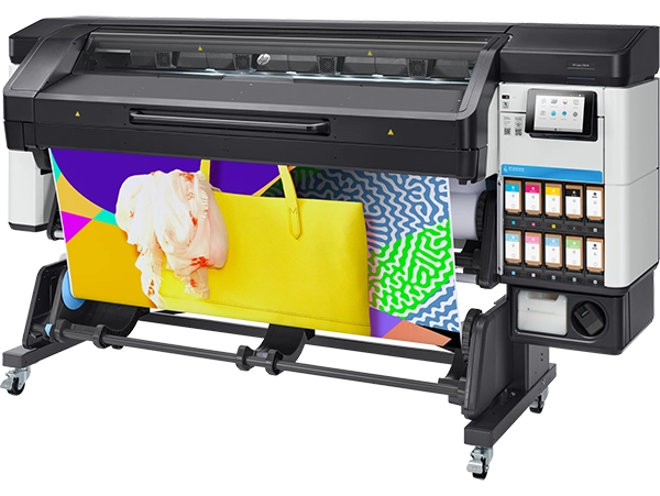 Close-up of the HP Latex 700 W Printer’s control panel, designed for intuitive navigation and instant reprints