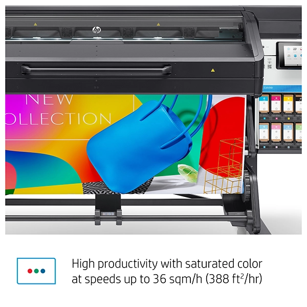 HP Latex 800 Printer delivering vibrant, saturated prints at high speeds