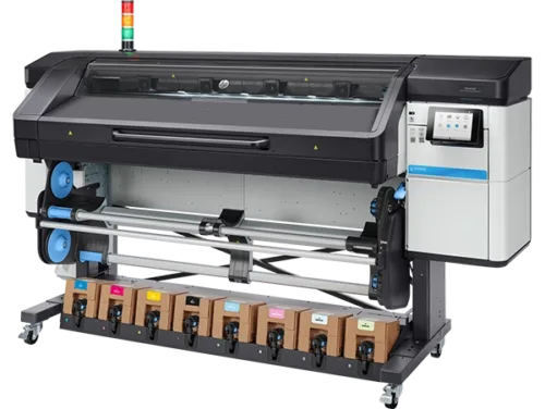 Close-up of the HP Latex 800 Printer's ink cartridges