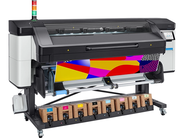 Front view of the HP Latex 800 Printer with cartridges visible